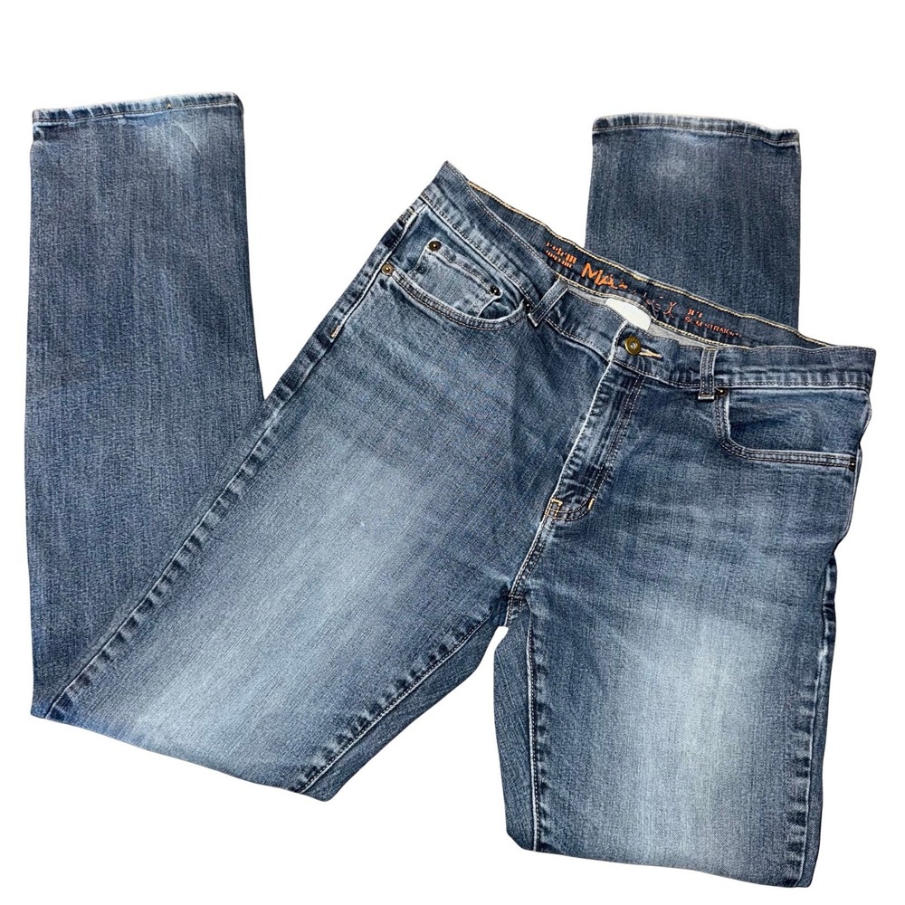 Urban Pipeline Men's 34x33 Max Flex Slim Straight Blue Jeans Medium Wash